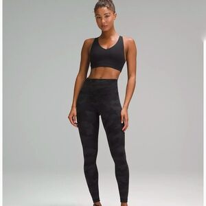 Lululemon Black Camo Deep Coal Multi Wunder Train High-Rise Tight 25” XS 2